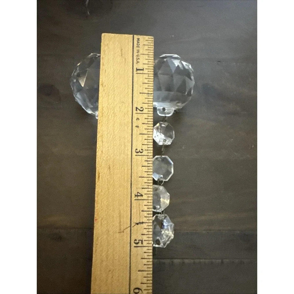 Antique‎ Clear Cut Crystal Prisms Chandelier Lamp Parts Suncatcher 1.5